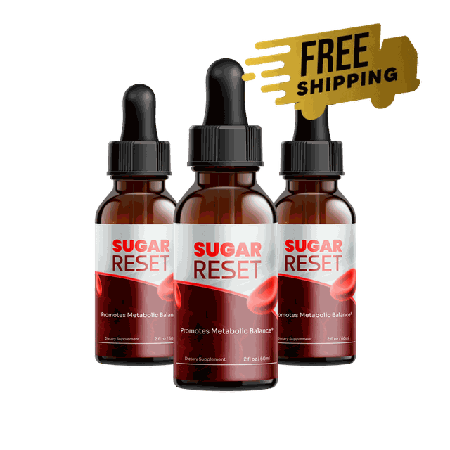Three bottles of Sugar Reset drops, a 90 day supply